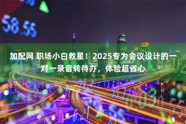 加配网 职场小白救星！2025专为会议设计的一对一录音转待办，体验超省心